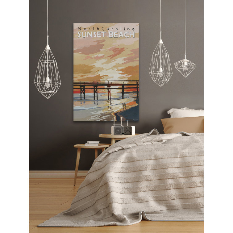 Highland Dunes Sunset Beach On Canvas by Marmont Hill Painting